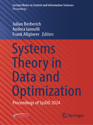 cover image of Systems Theory in Data and Optimization